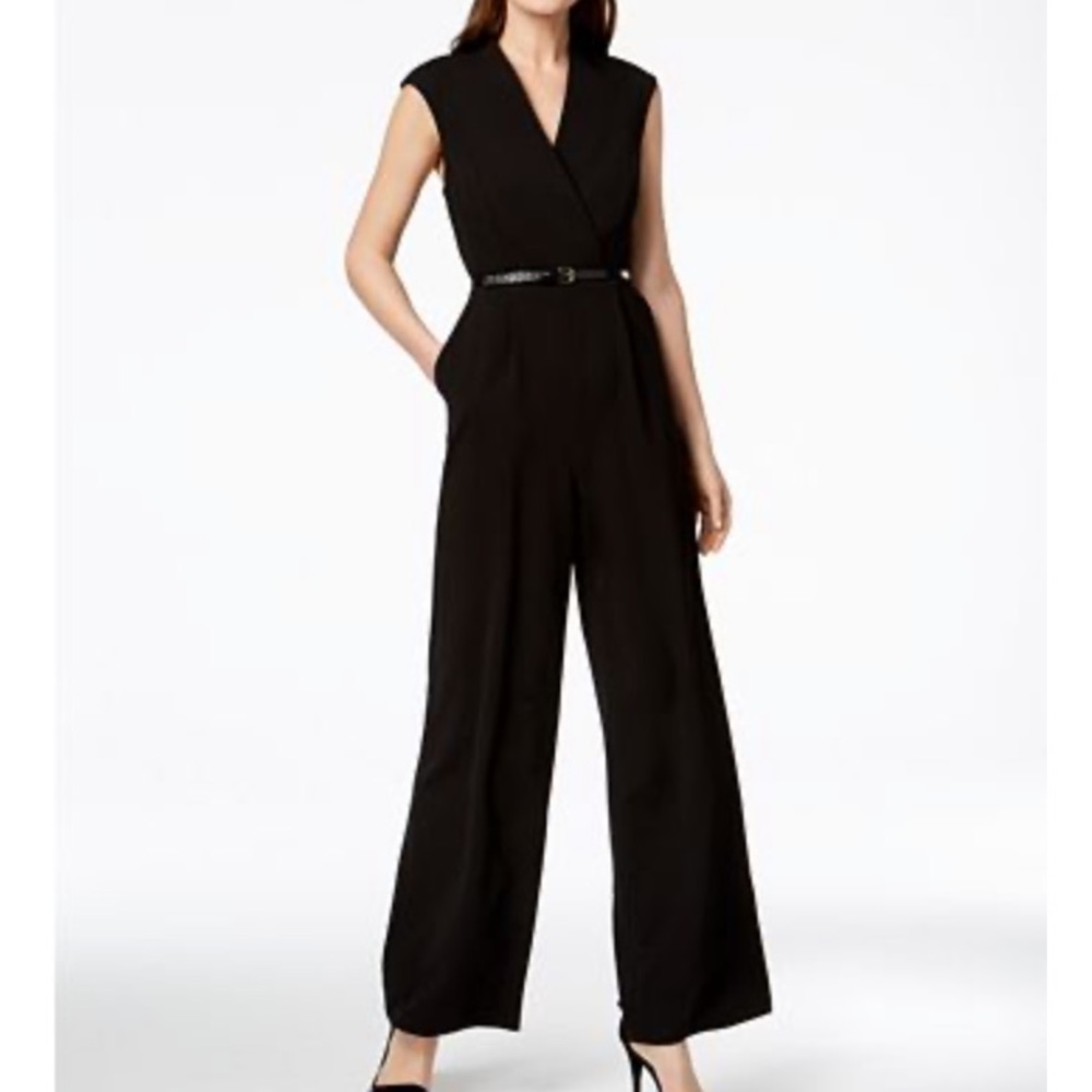 Black Calvin Klein woman’s Belted Jumpsuit